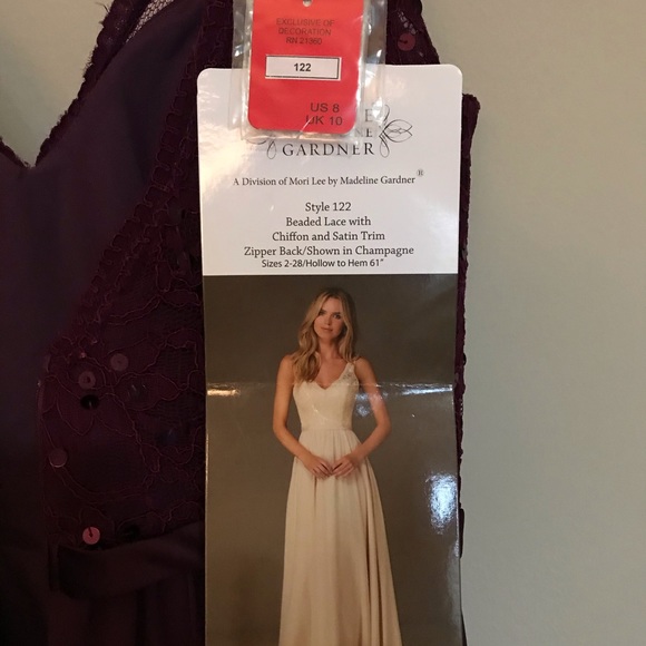 Mori Lee Purple Bridesmaid Dress - Picture 6 of 9